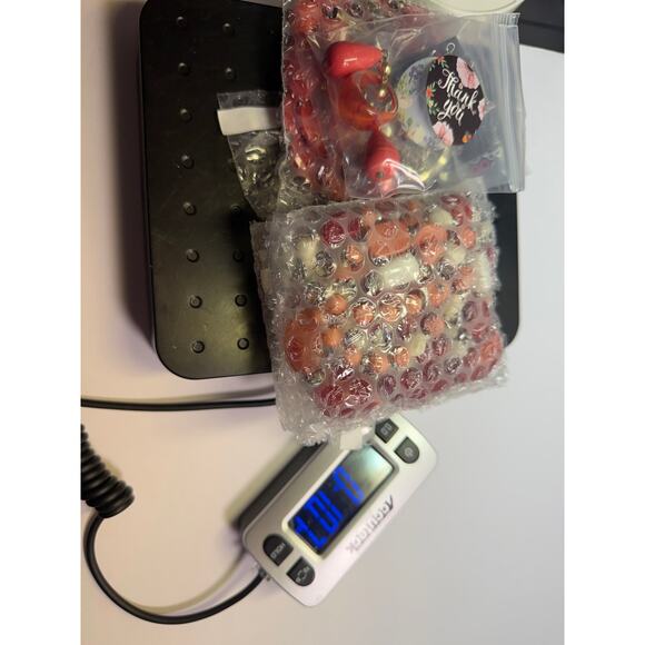 3 fire red orange pink statement bib flower floral bling enamel necklaces bundle - Picture 11 of 11